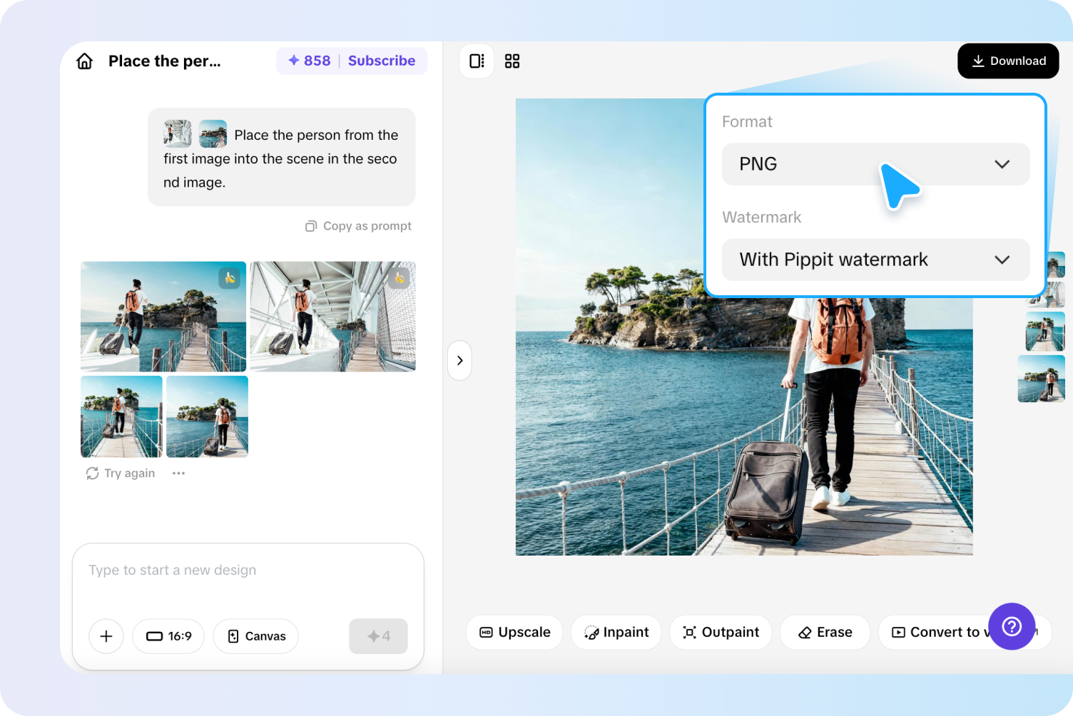 Отредактируйте и экспортируйте ваше изображение