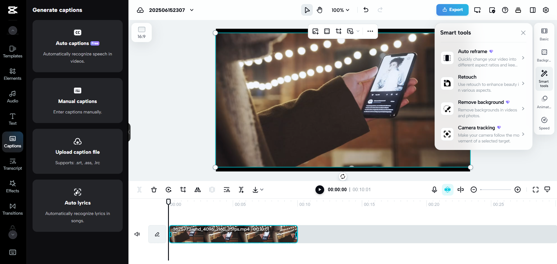 Interfața CapCut Web - un instrument online eficient pentru crearea videoclipurilor captivante pentru YouTube