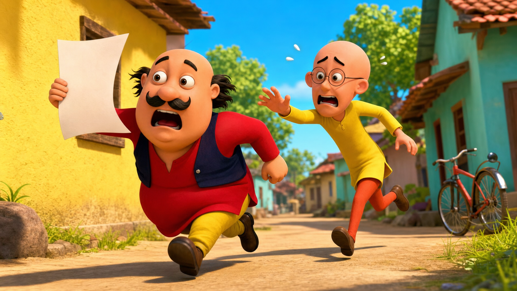 Motu Patlu Funny Shop Promotion AI Video Prompt prompt result 4