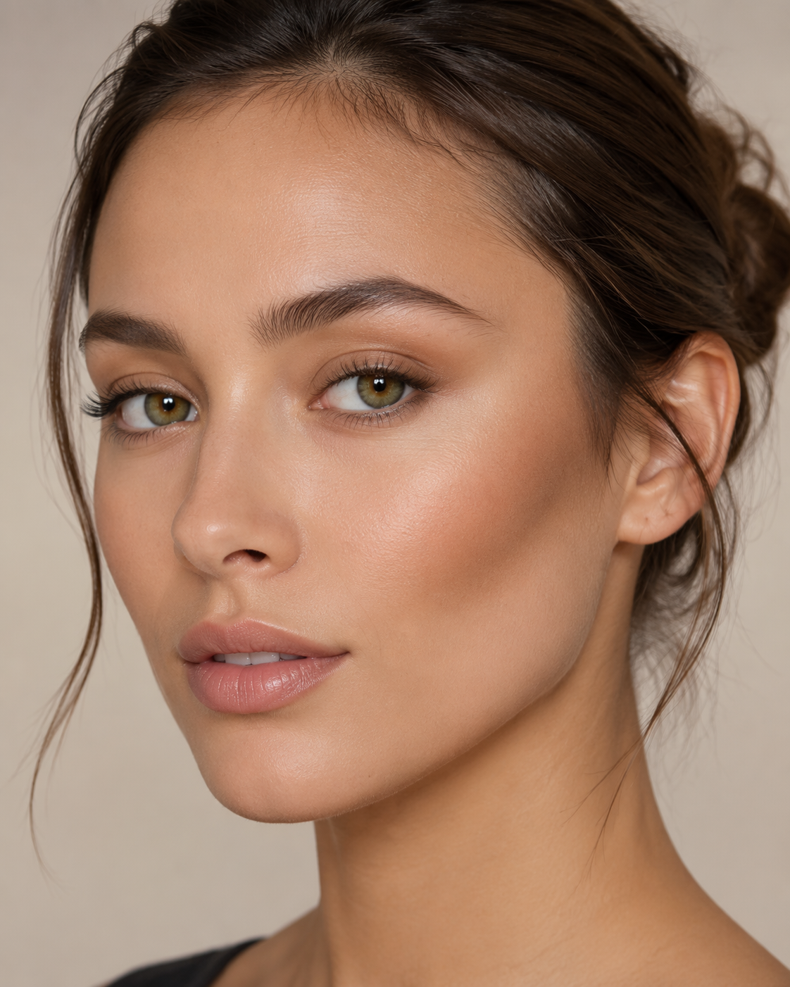 Dreamina virtual contour try on prompt example 1: Subtle Contour Makeup Portrait
