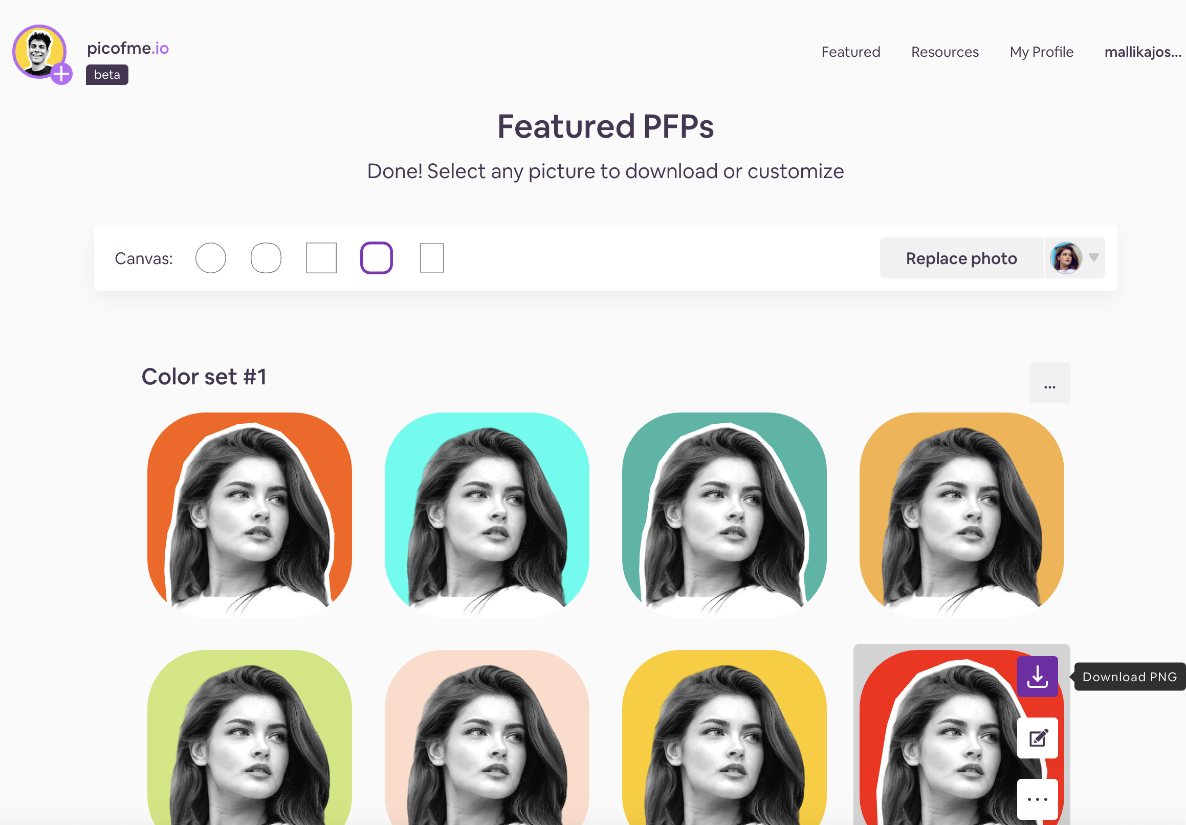 Picofme.io Instagram profile picture maker
