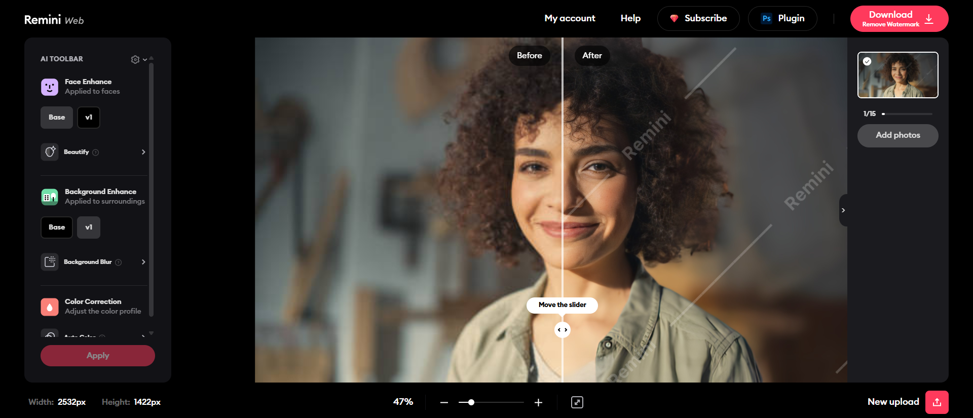 Remini face modifier
