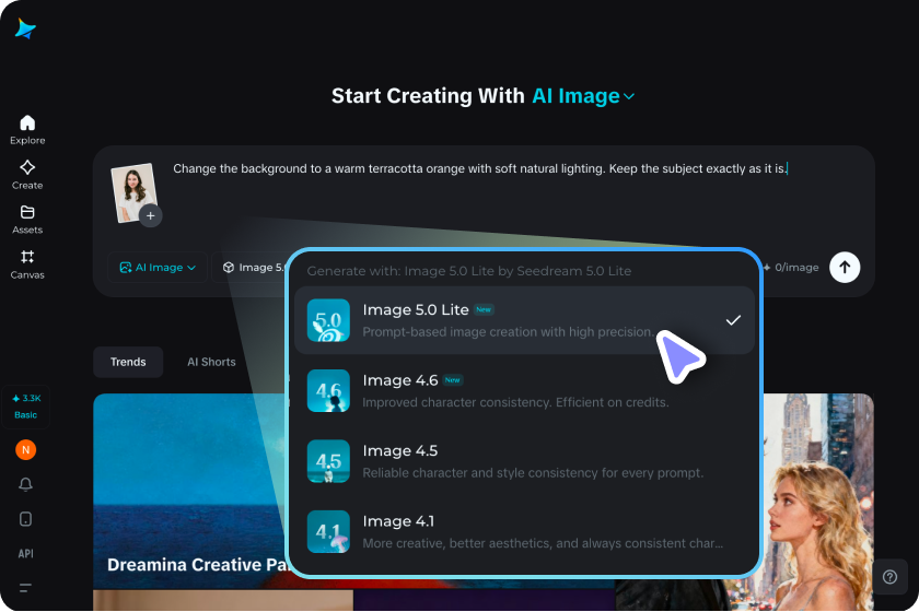 Select the model and generate