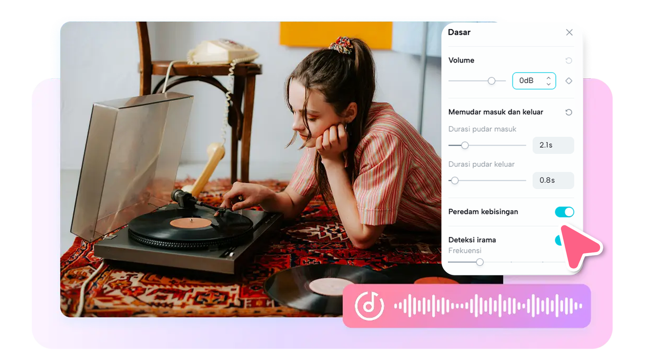 Sesuaikan suara dengan pengaturan audio