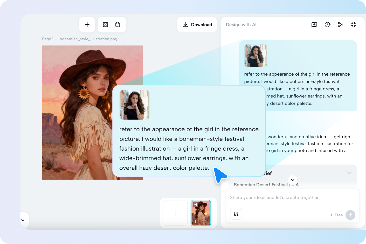 Gerando uma imagem com o design do IA CapCut