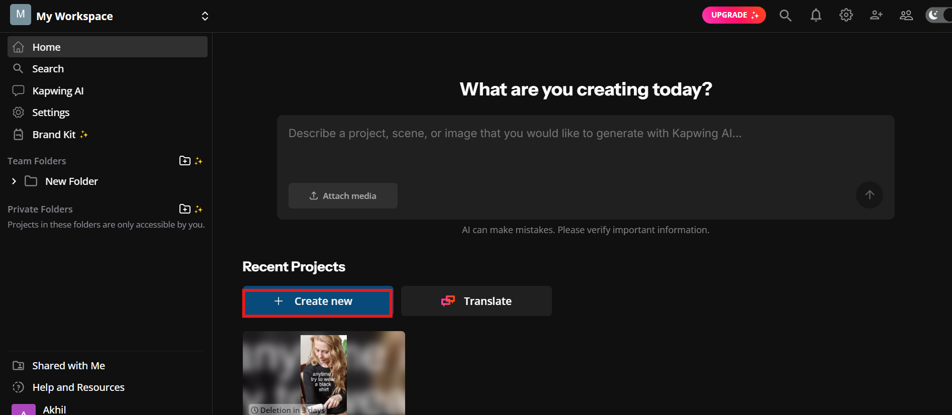 Simulan ang bagong proyekto
