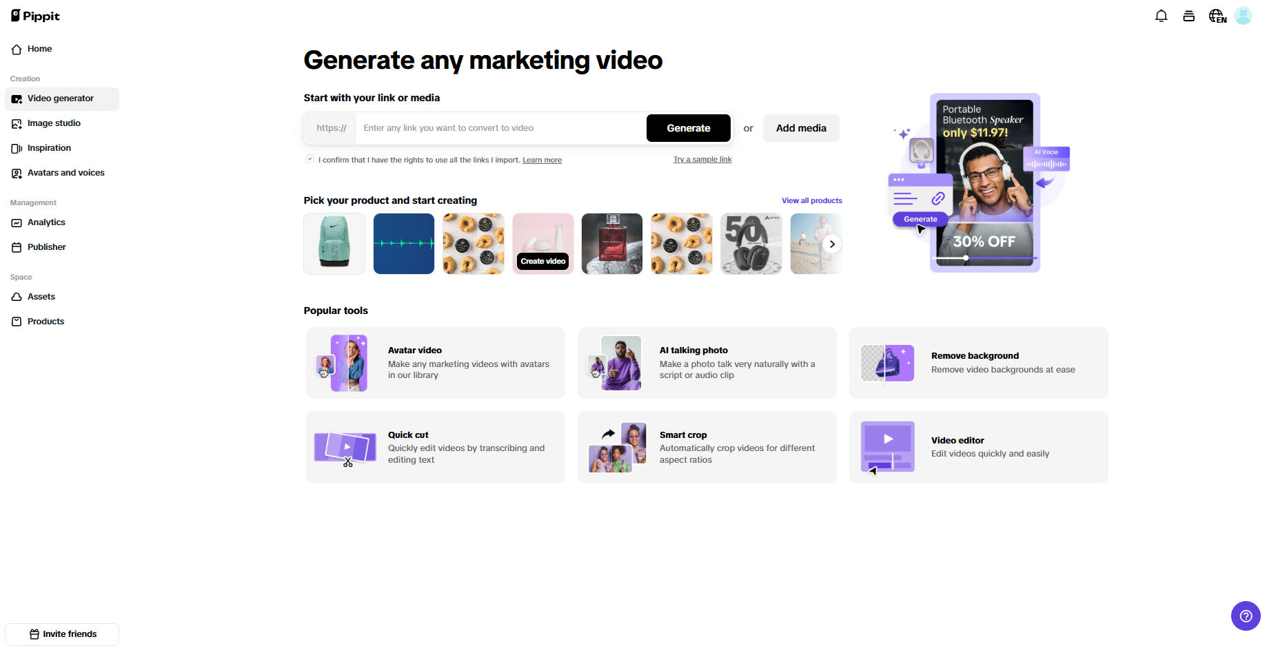 One-click video generation