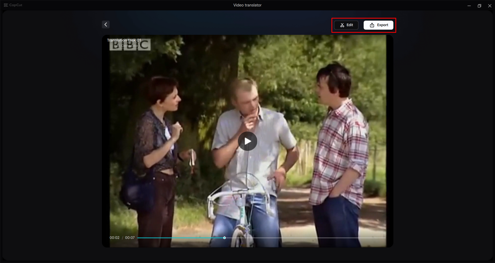 Exporting a video from the CapCut desktop video editor