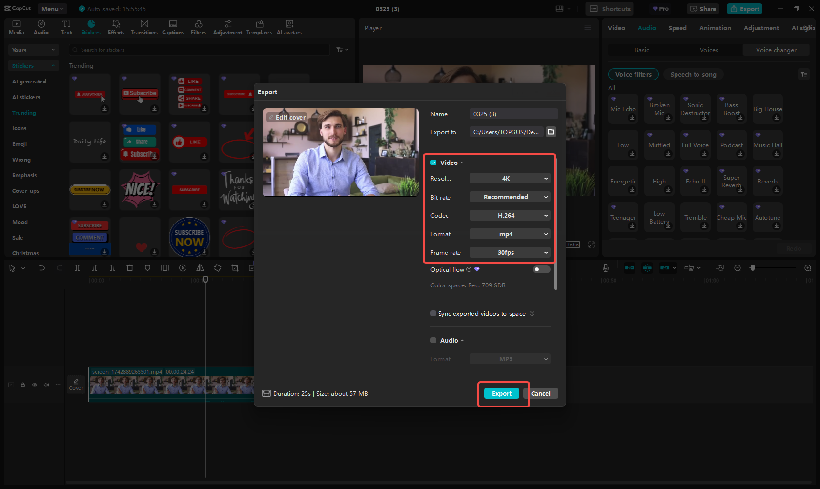 Export & share your content