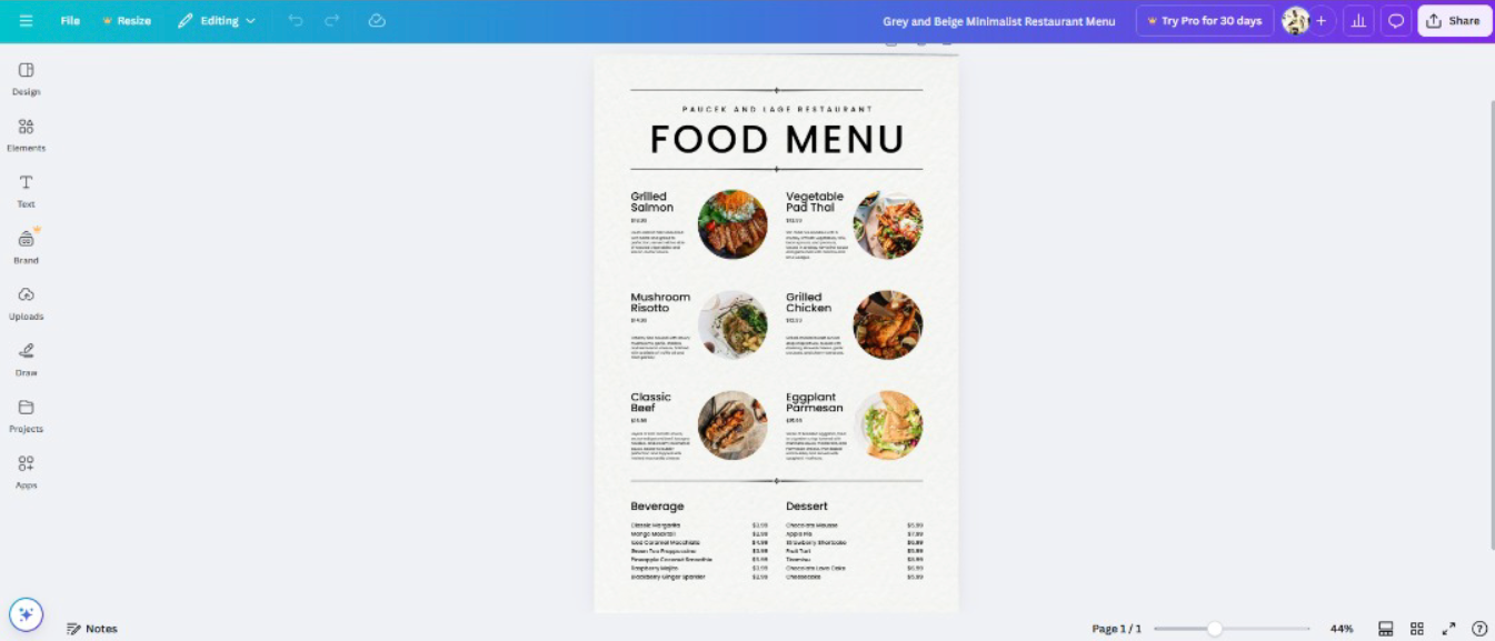 hoe maak je een menu voor eten