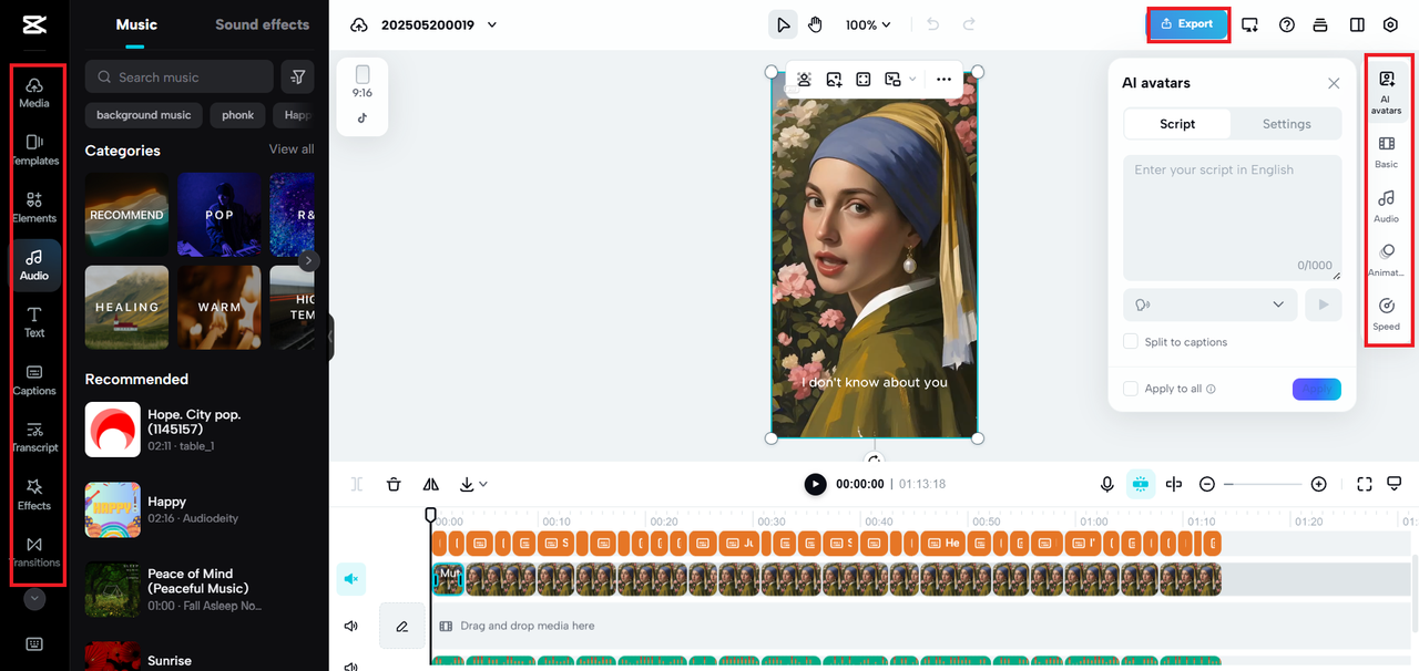 Step 2: A screenshot of the text input field where users can type their script and the voice selection menu.
