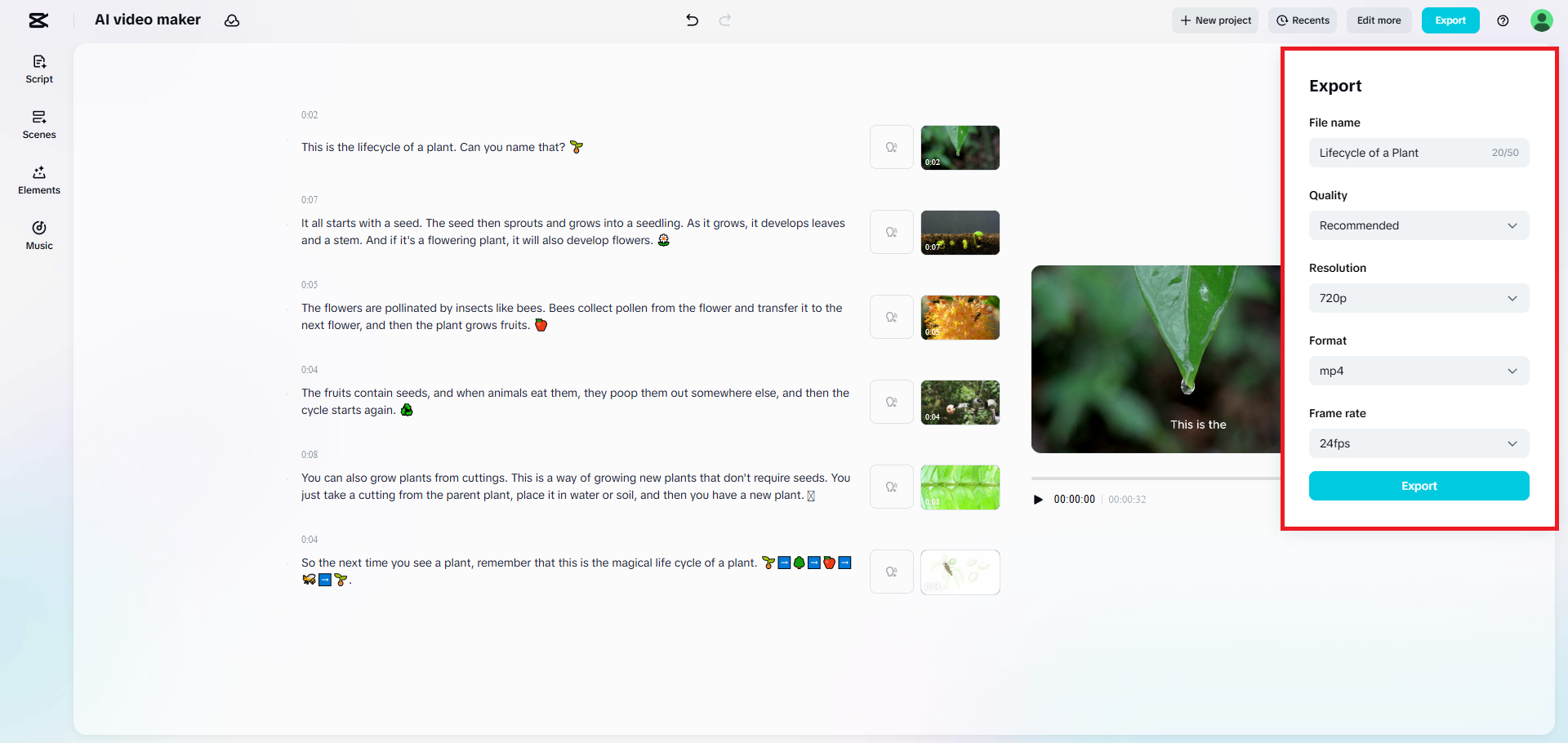 Xuất video của bạn