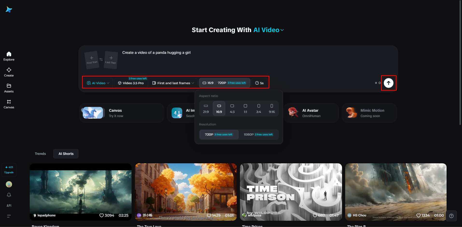 Genere un video de panda de IA
