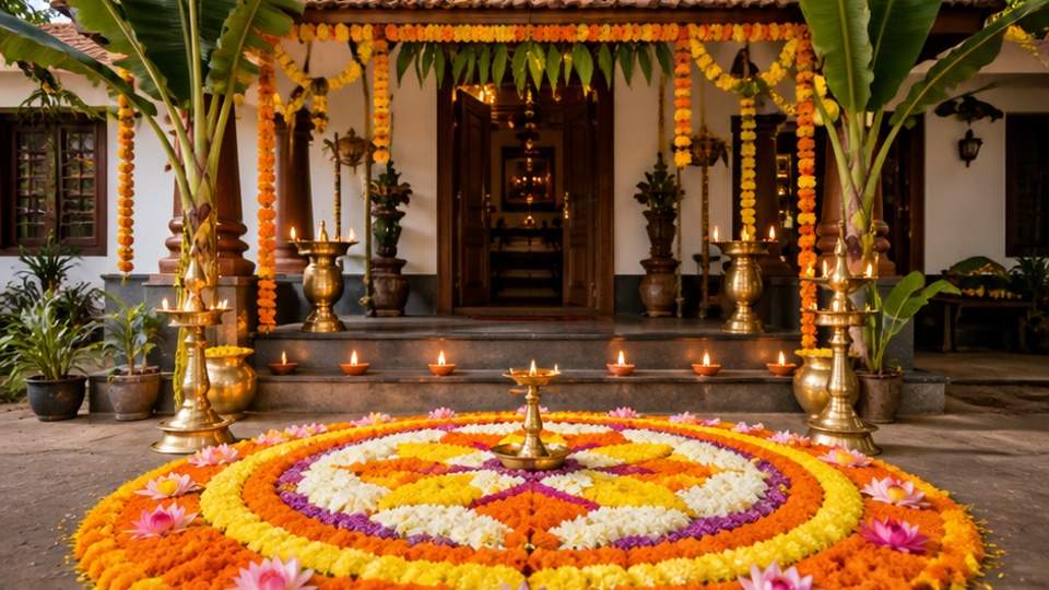 Onam Celebration CapCut Template — a joyful Onam celebration with pookalam flowers