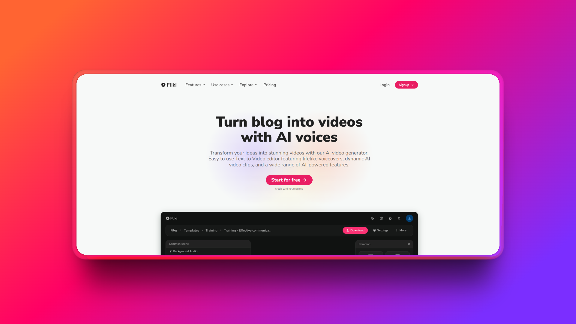 Fliki's official website