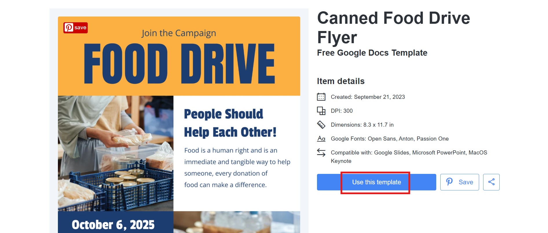 Choisissez le modèle