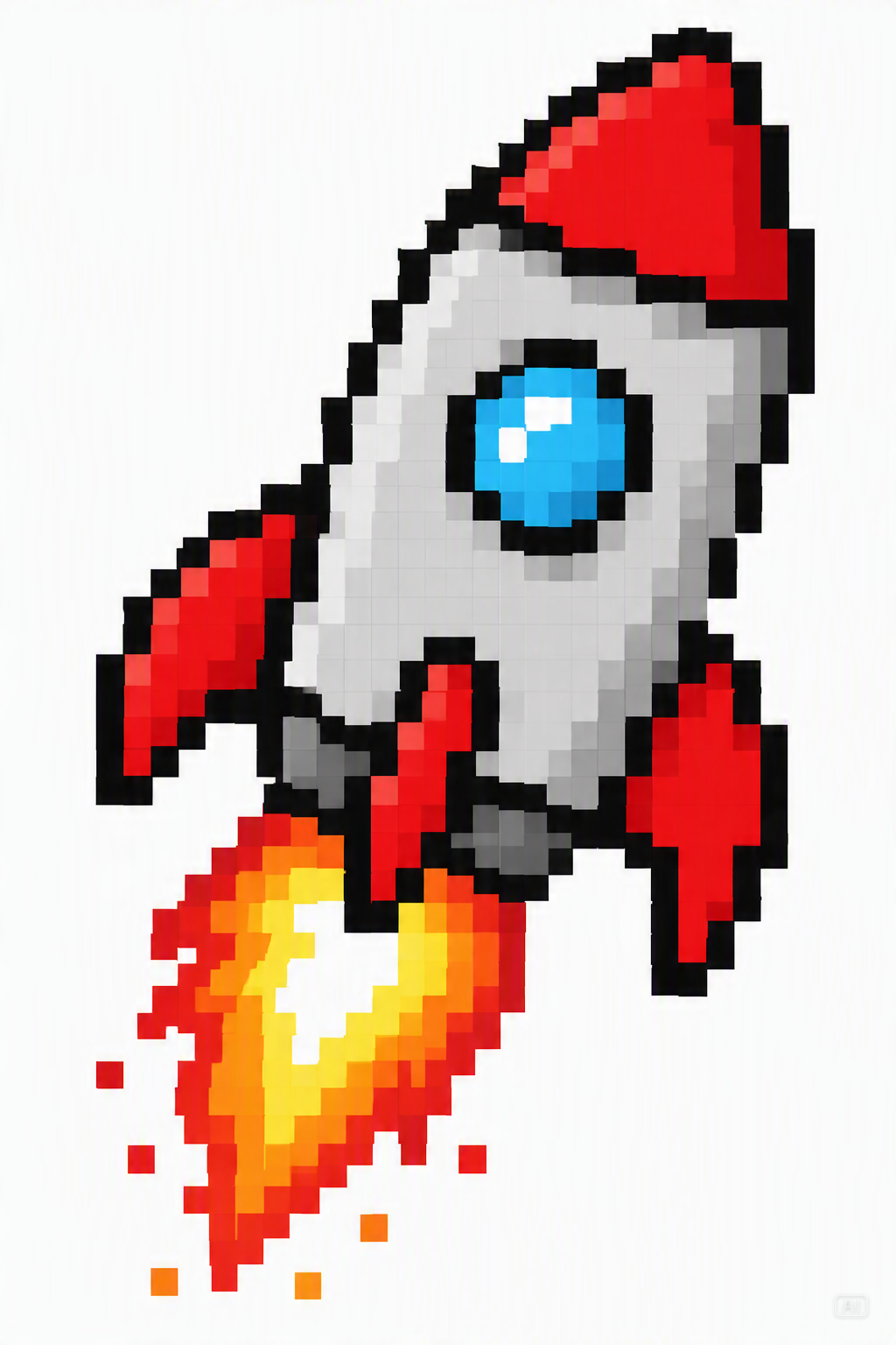 AI perler beads rocket pattern image generated by Pippit