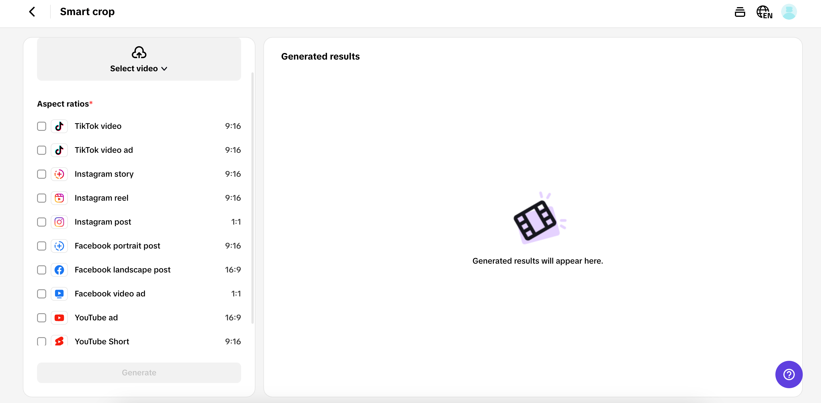 Reszie videos for different platforms