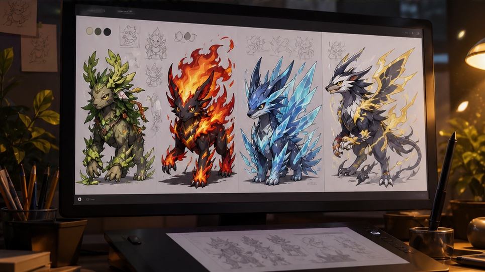 original fantasy creature concept generation visual