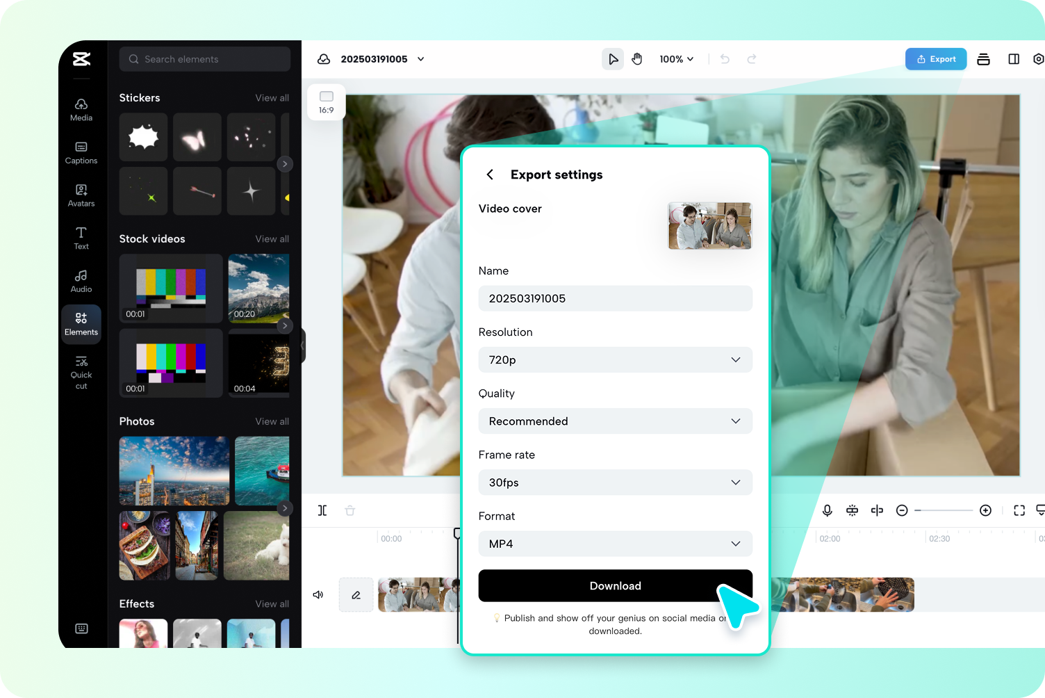 Eksportuj i udostępnij wideo