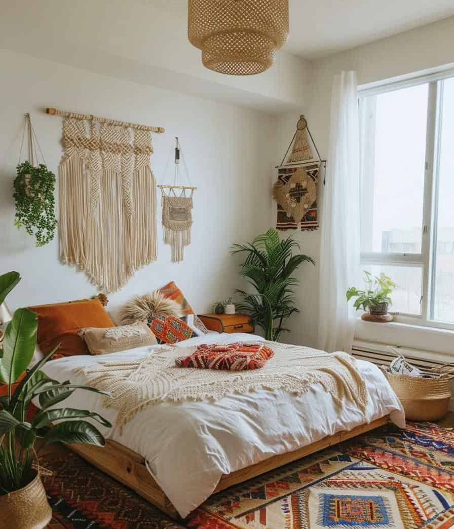 Bohemian interior design bedroom
