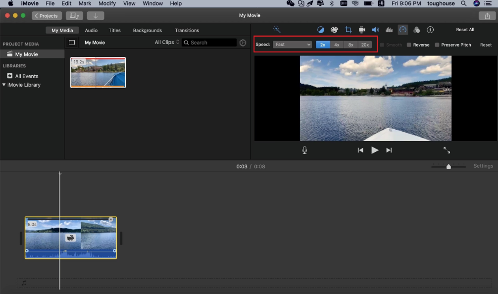 интерфейс iMovie