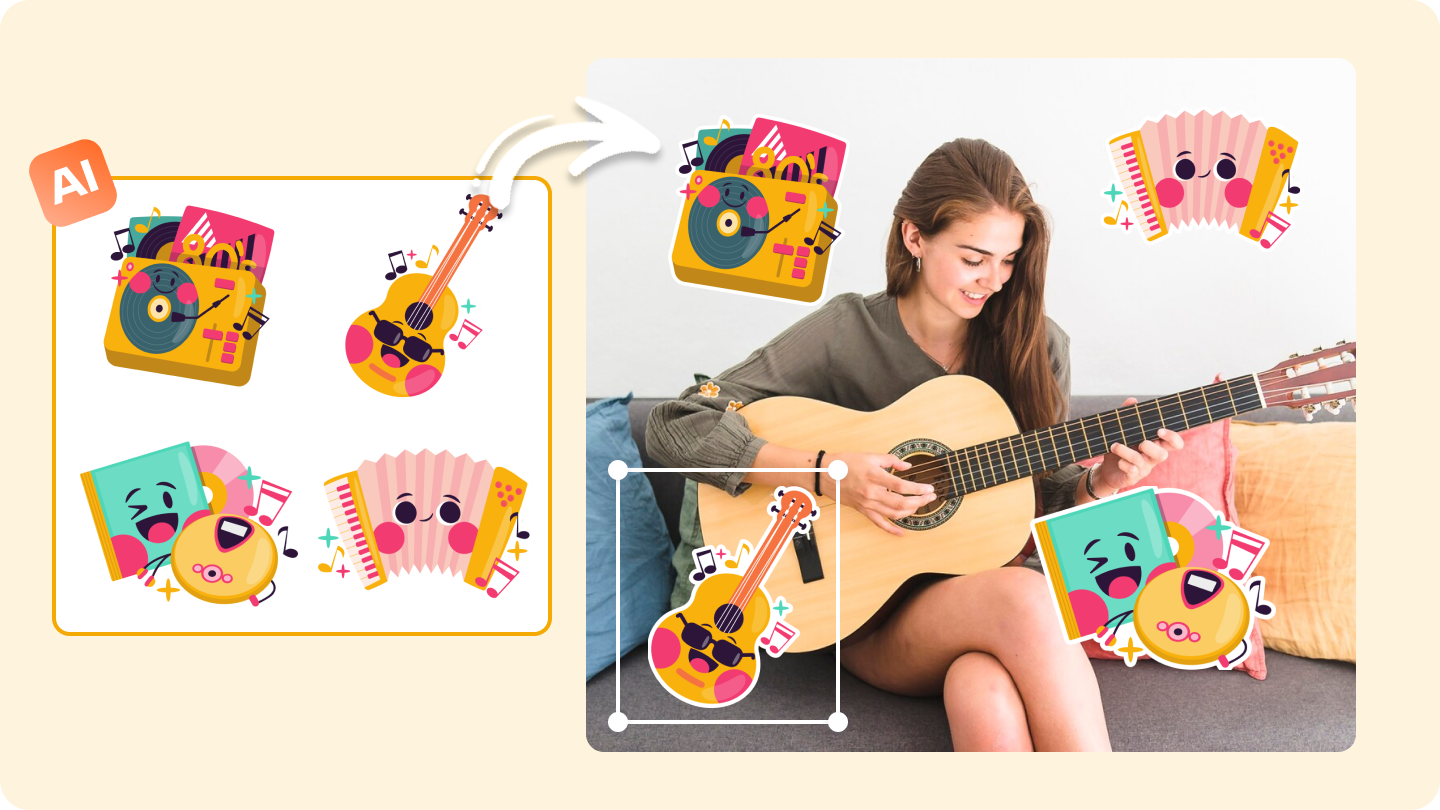 how to add stickers to photos