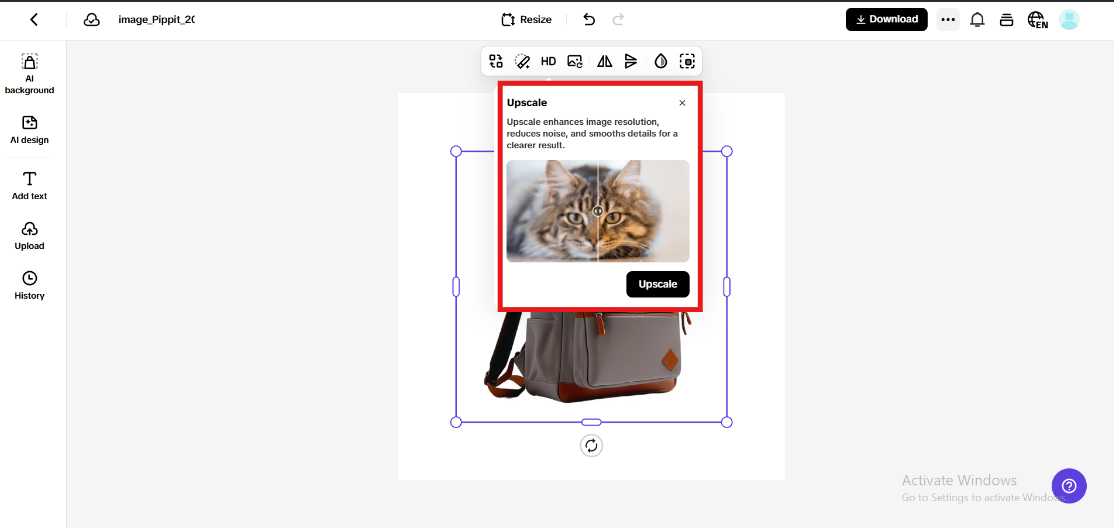 Enhance image resolution