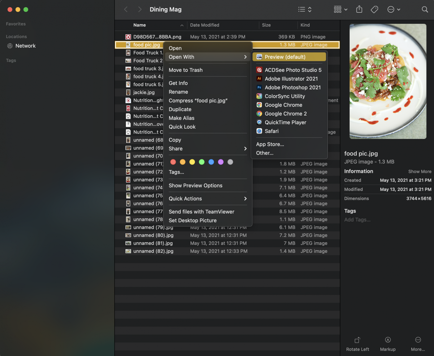 ISO in the preview tab