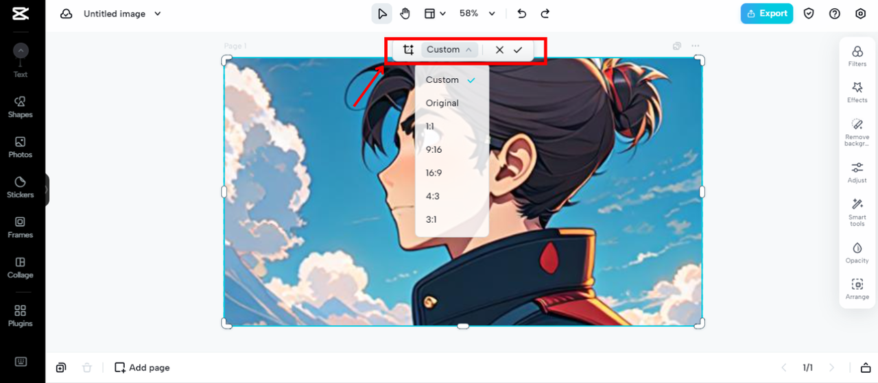Crop an avatar image