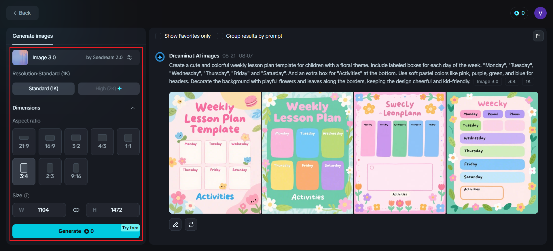 weekly learning plan