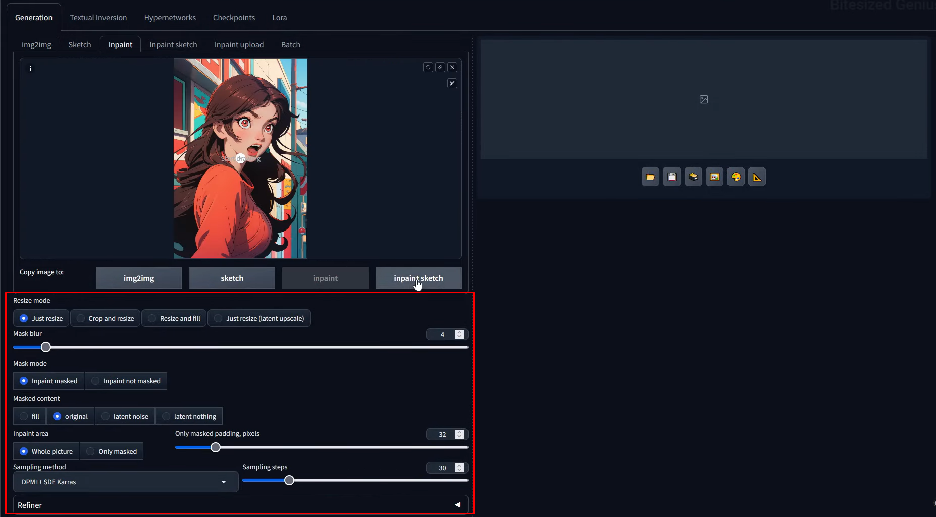 Generating an image with Stable Diffusion image to image