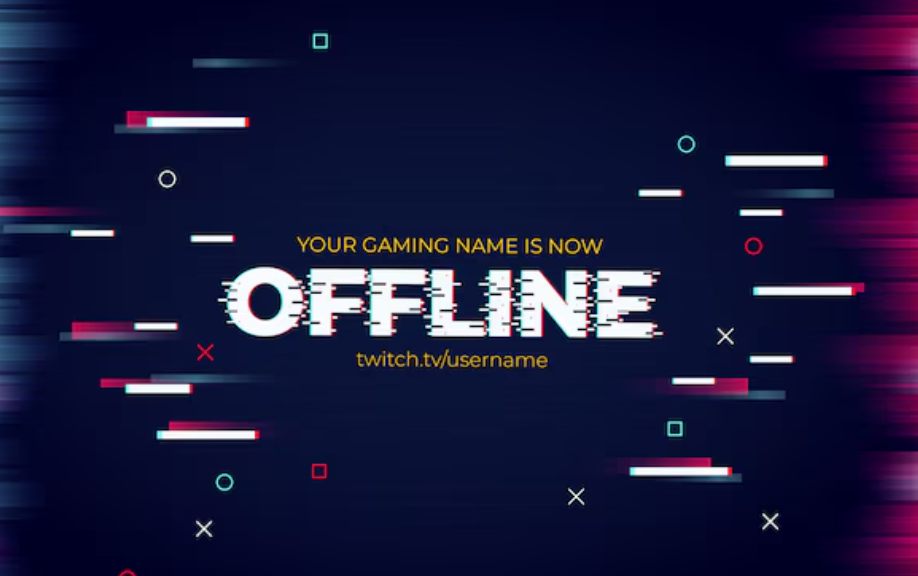Example of glitch effect Twitch banner template