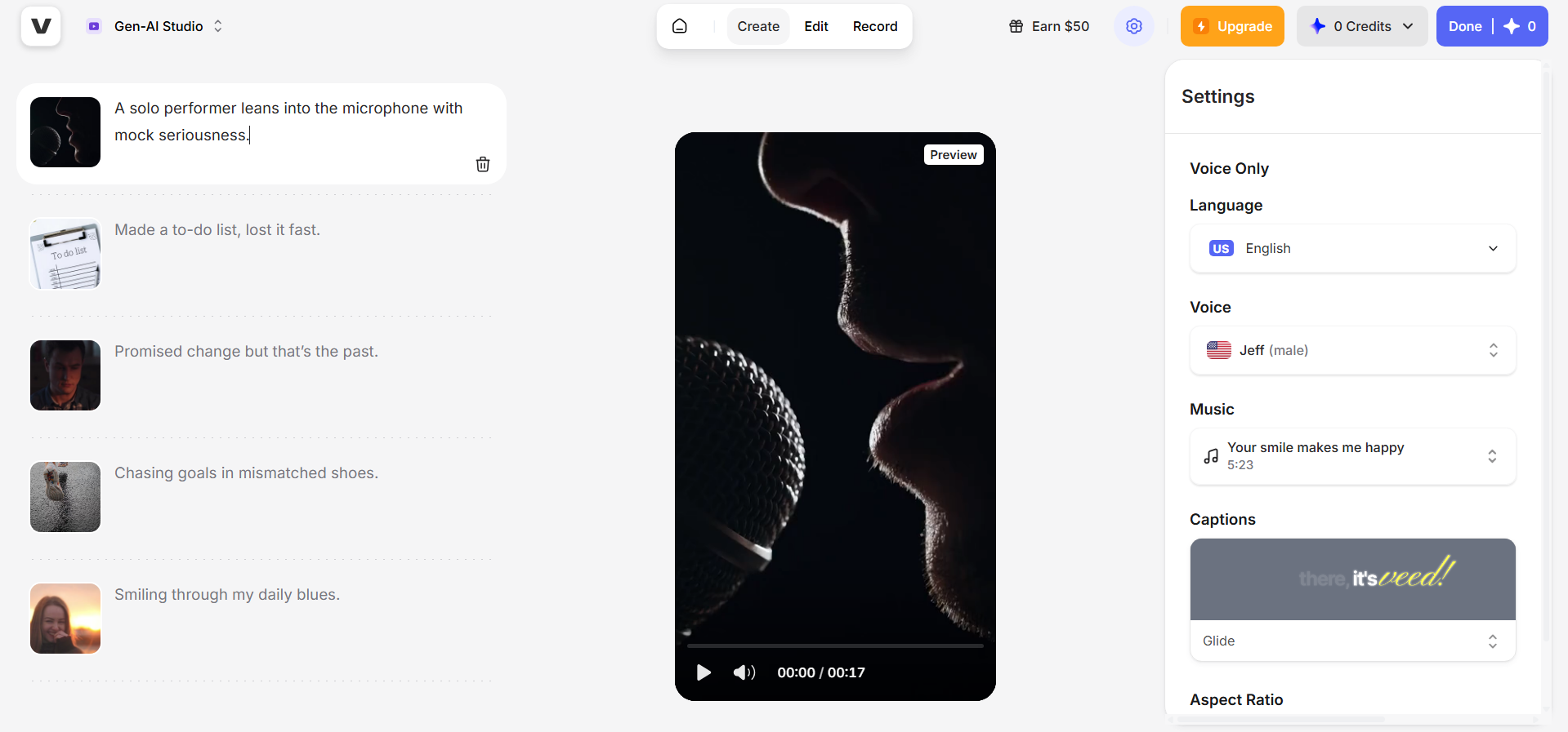 VEED interface