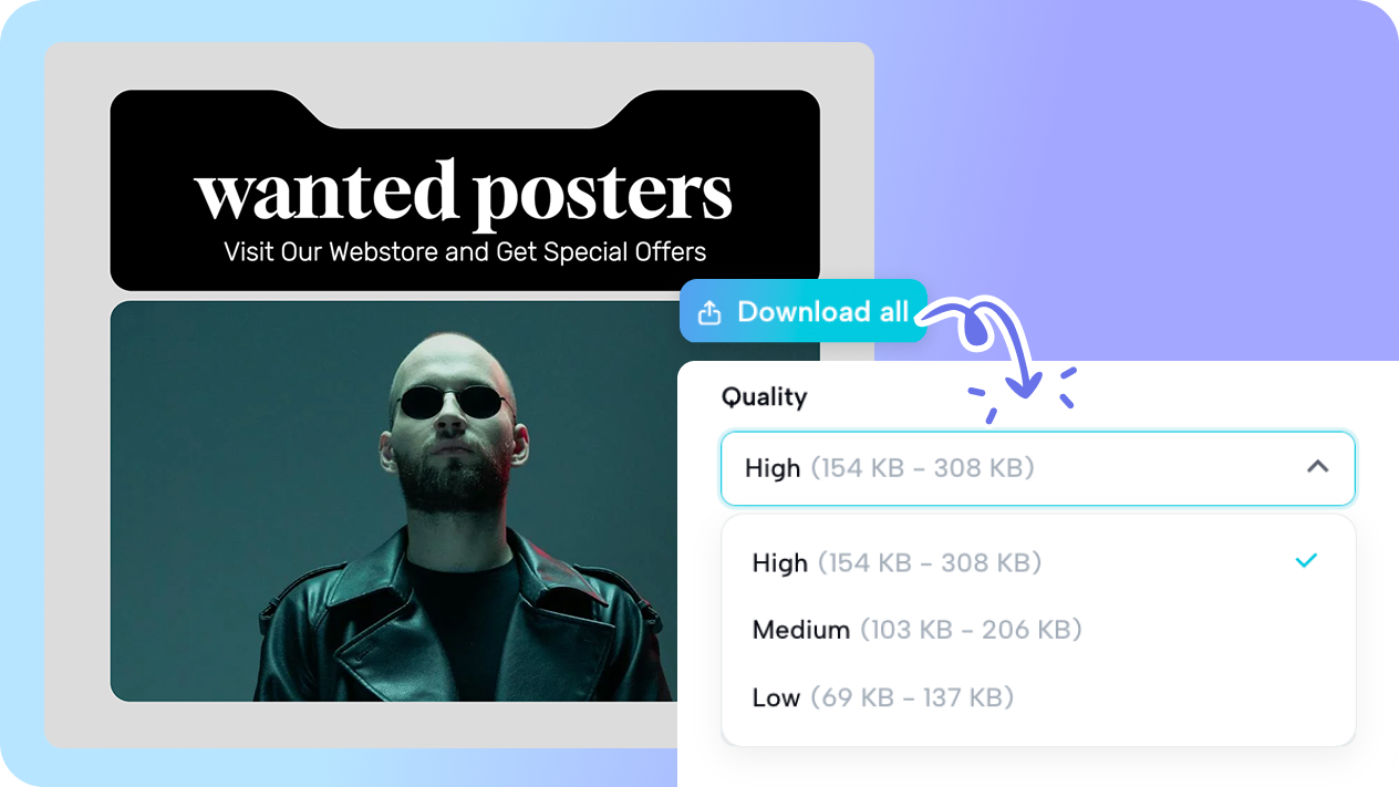 High-resolution exports for digital and print use