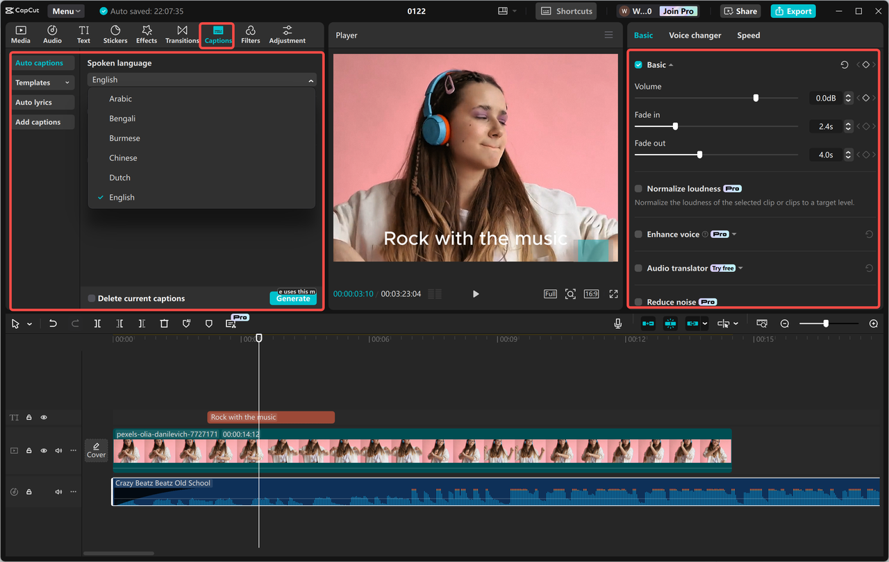 Edit the video