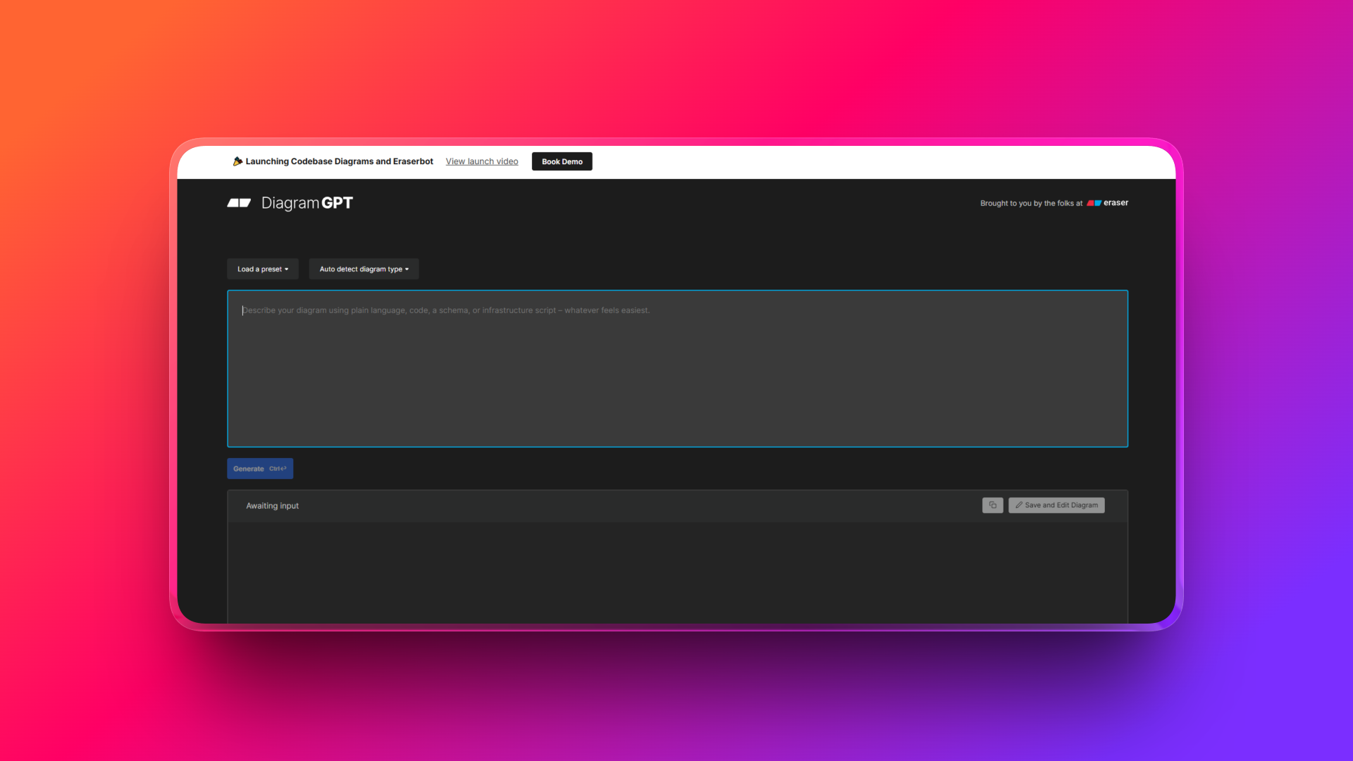 AI diagram generator by Eraser.io