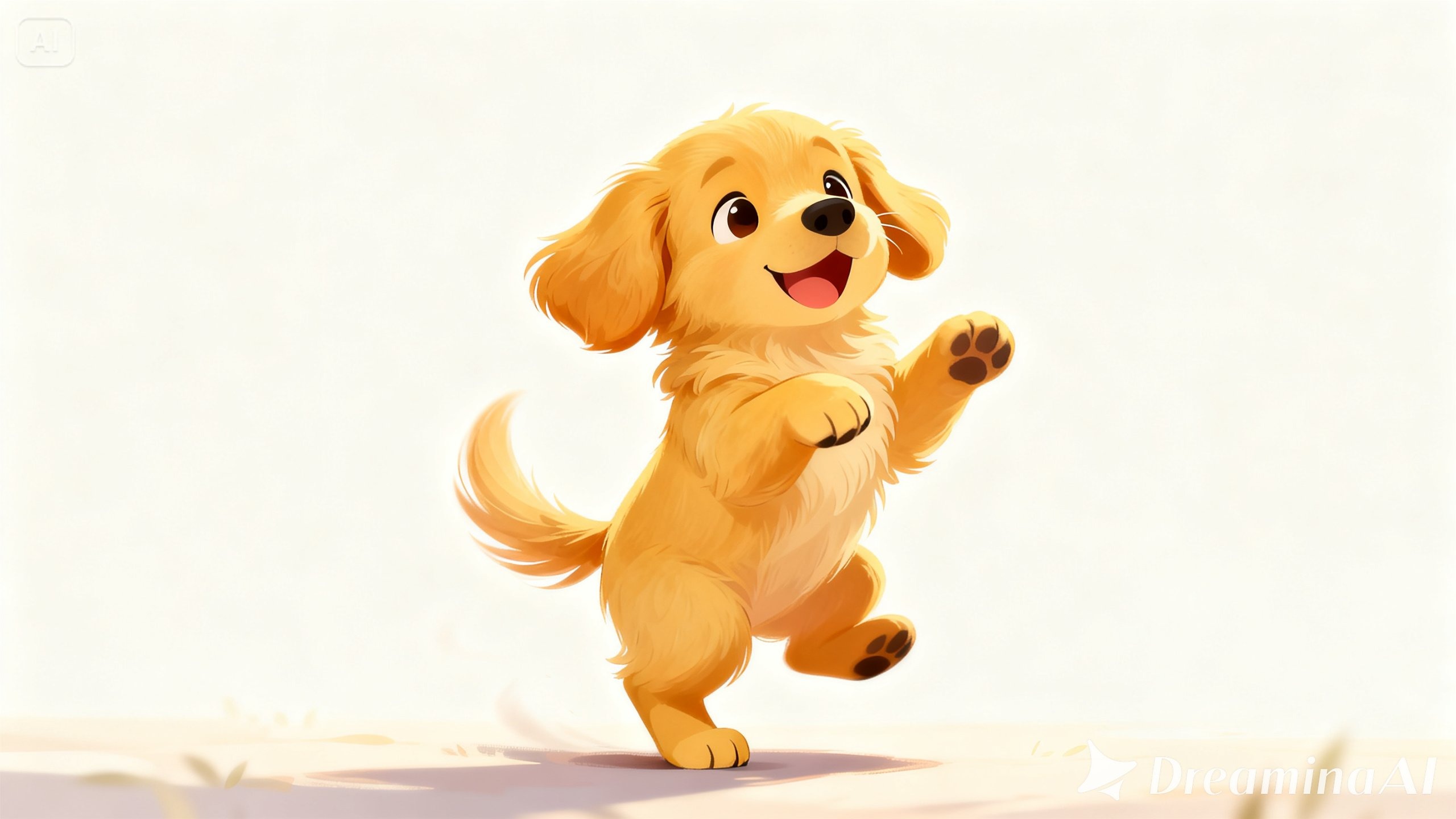 Text-to-video ai dog dance: golden retriever care face hip-hop pe un acoperiș cu accente de neon
