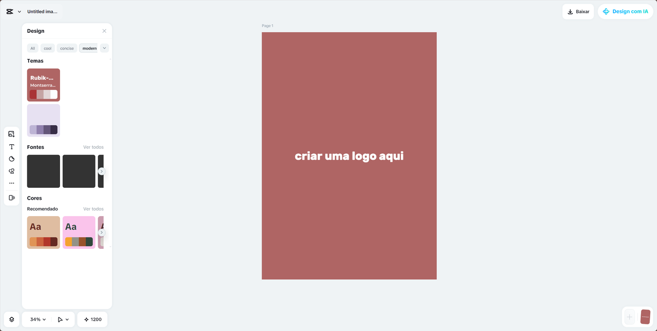 Customization of a logo with CapCut