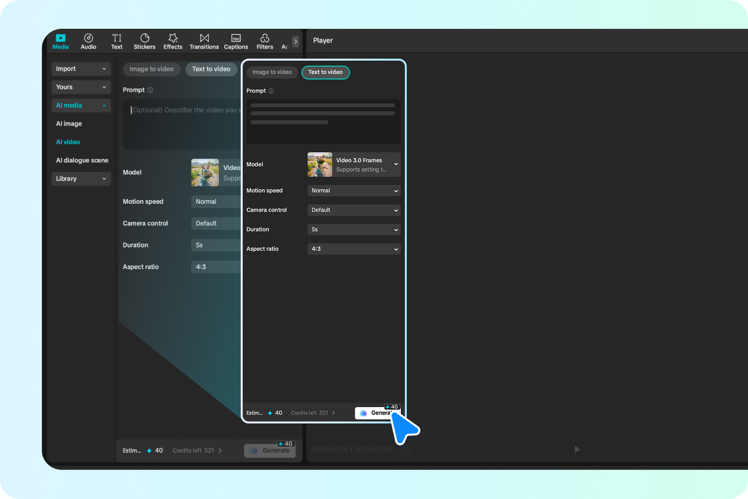 Enter your text prompt to CapCut's AI GIF generator