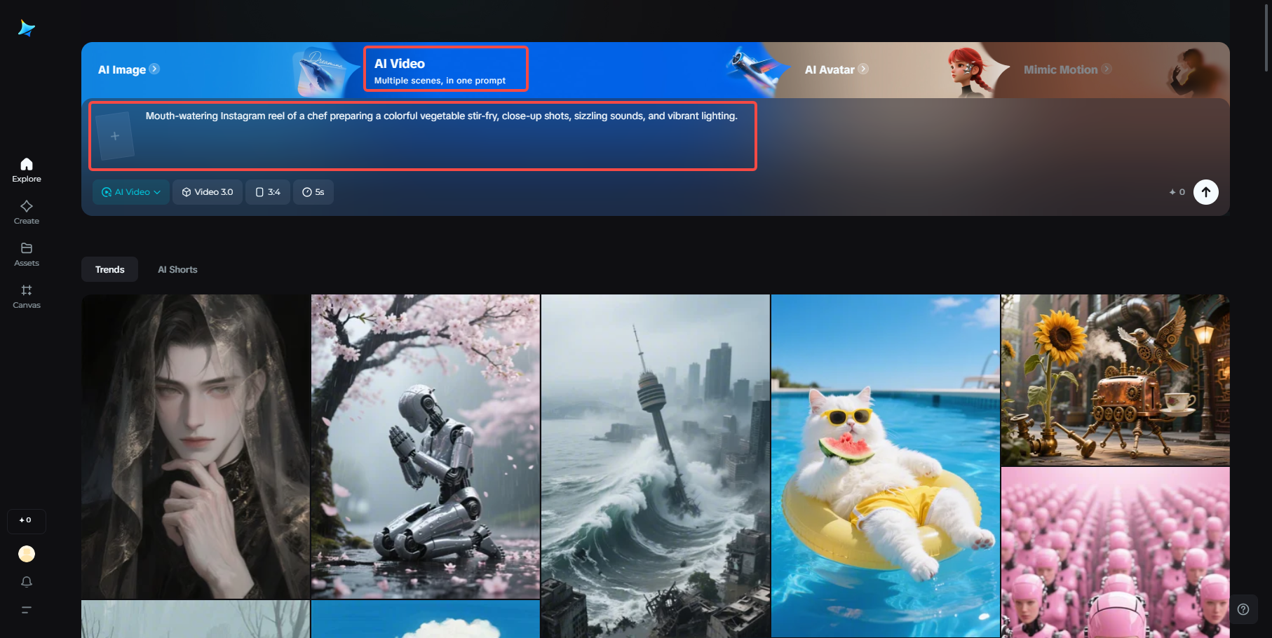 Write a prompt and add a reference image