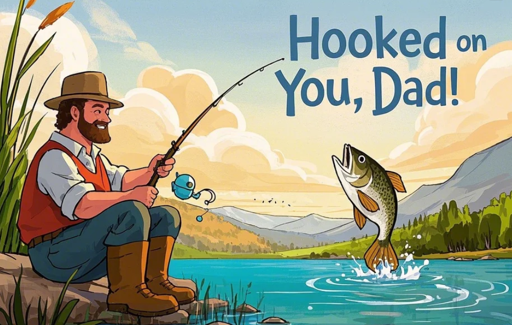 Tarjeta divertida de pesca