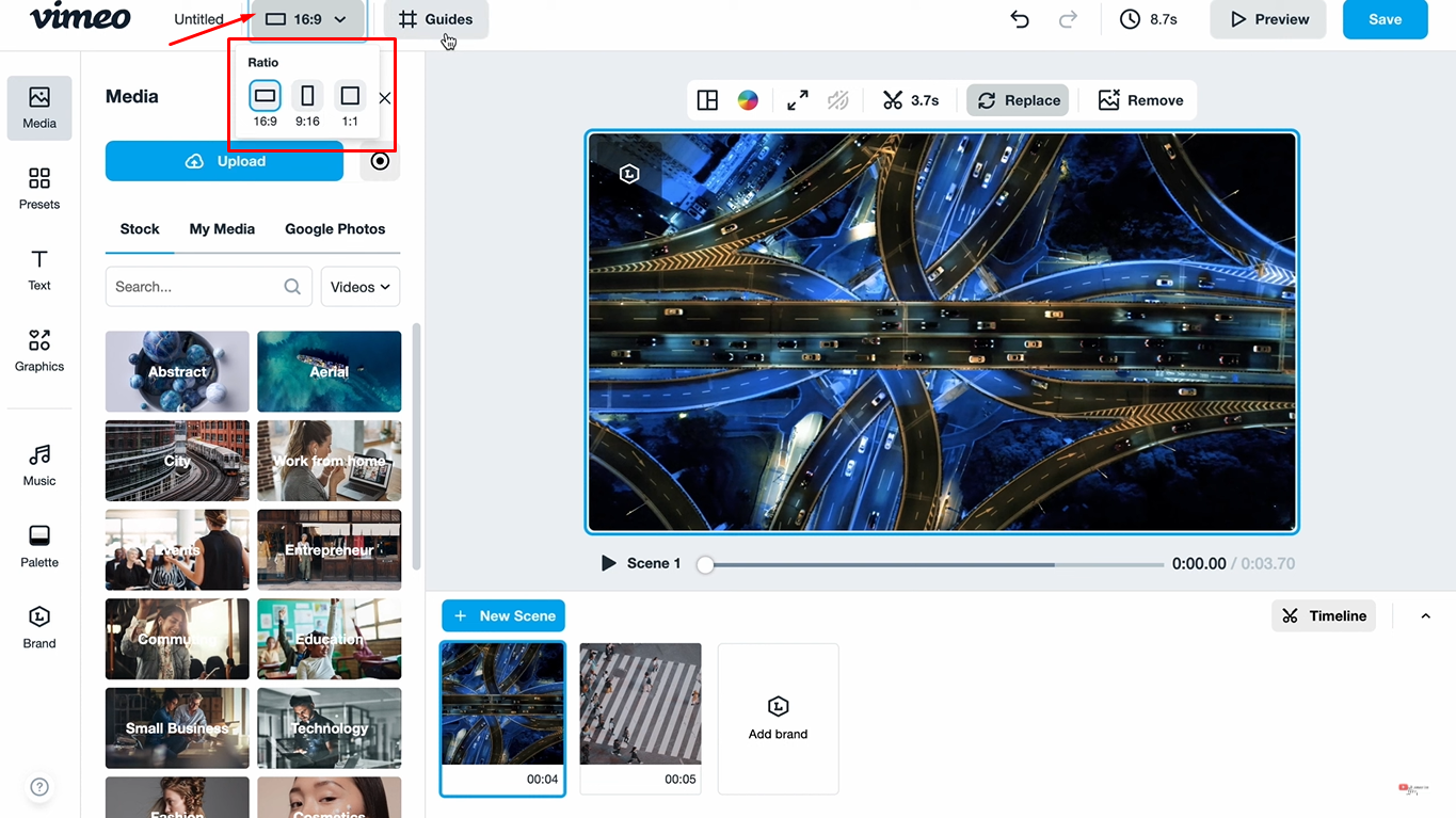 Vimeoスクリーンレコーダーのビデオレイアウトを変更する