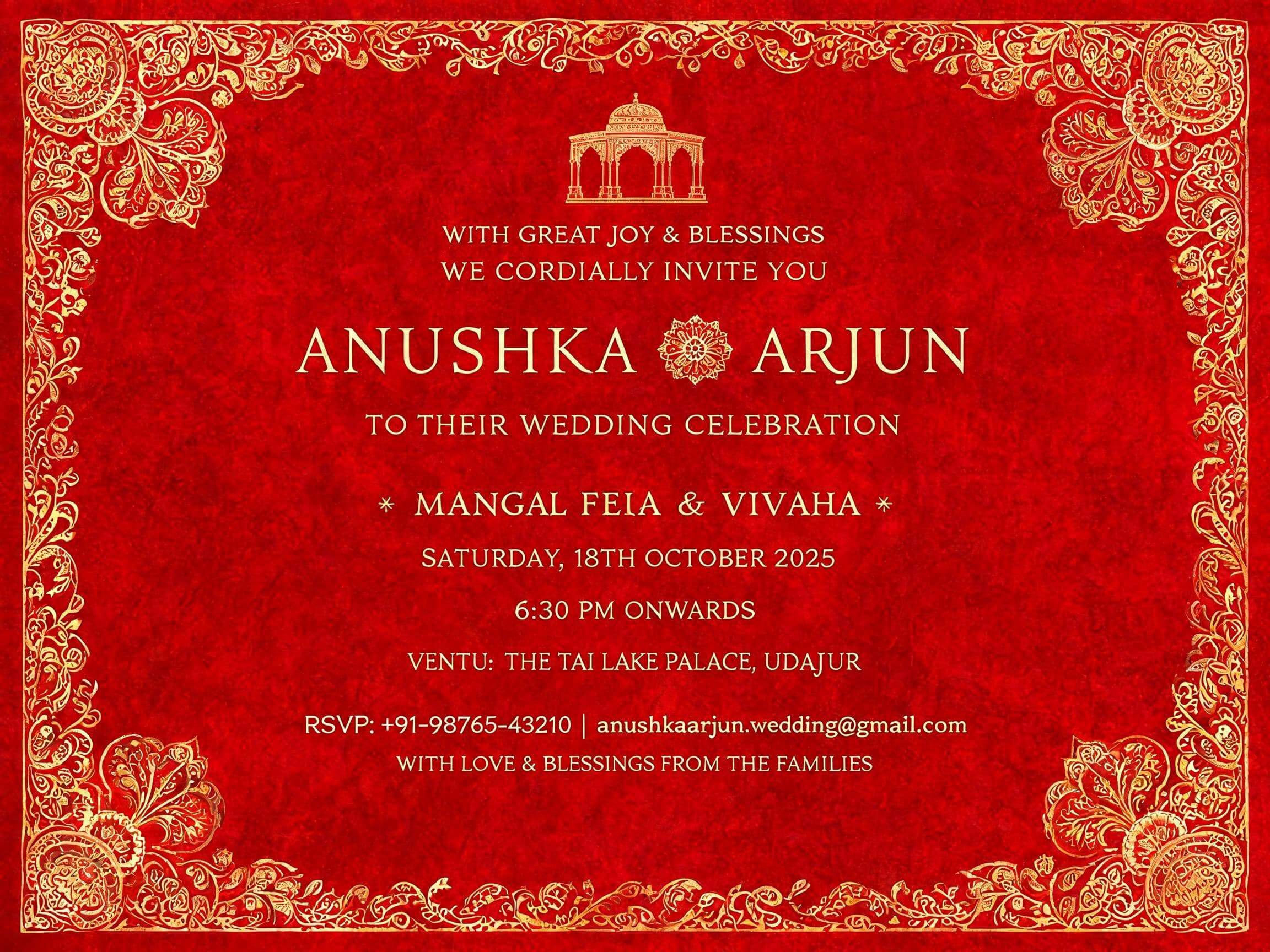 Prompt for an elegant floral wedding invite