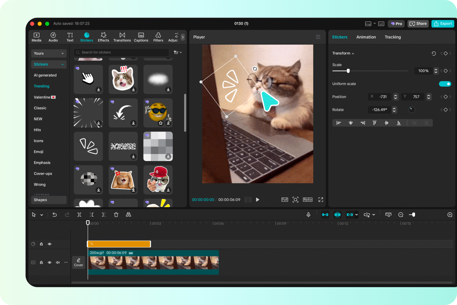  Transfer gif to jpg in CapCut