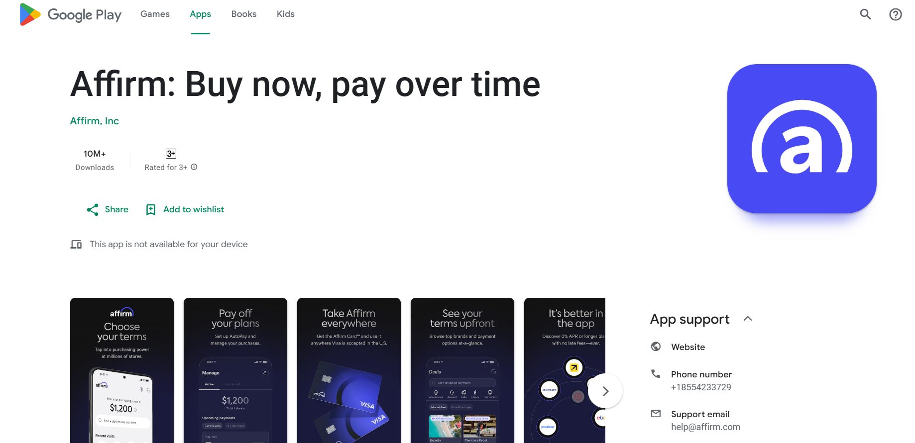 Tải xuống Affirm từ Google Play Store