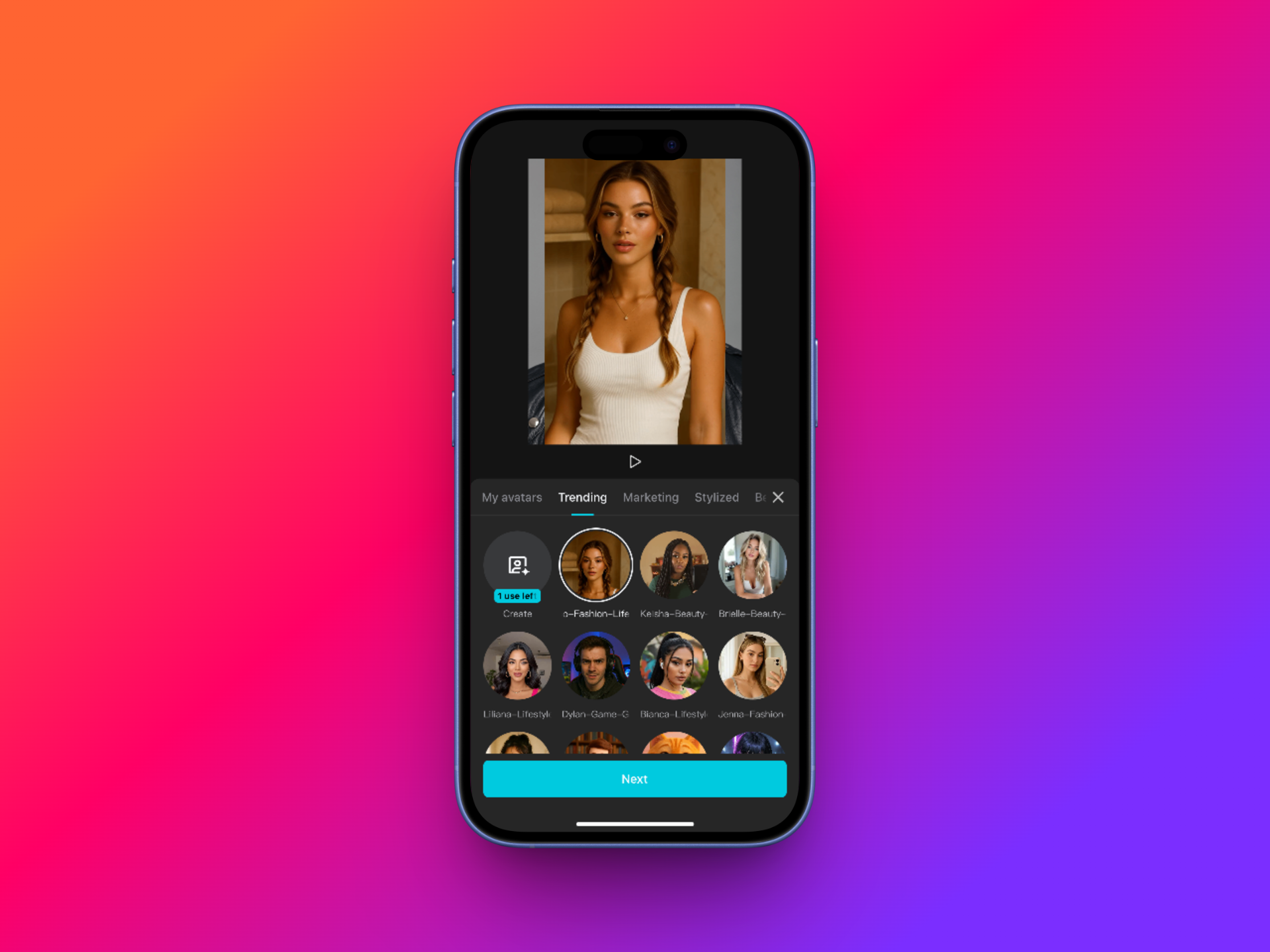 Pick your AI avatar