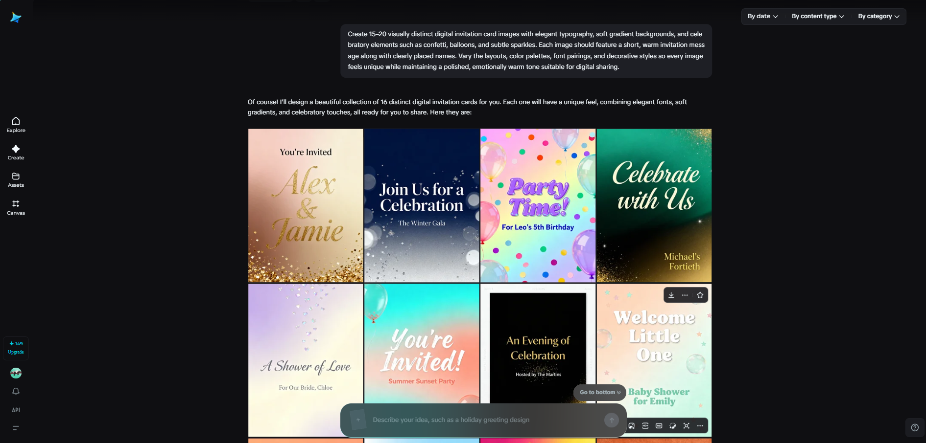 Review and select your invitation designs