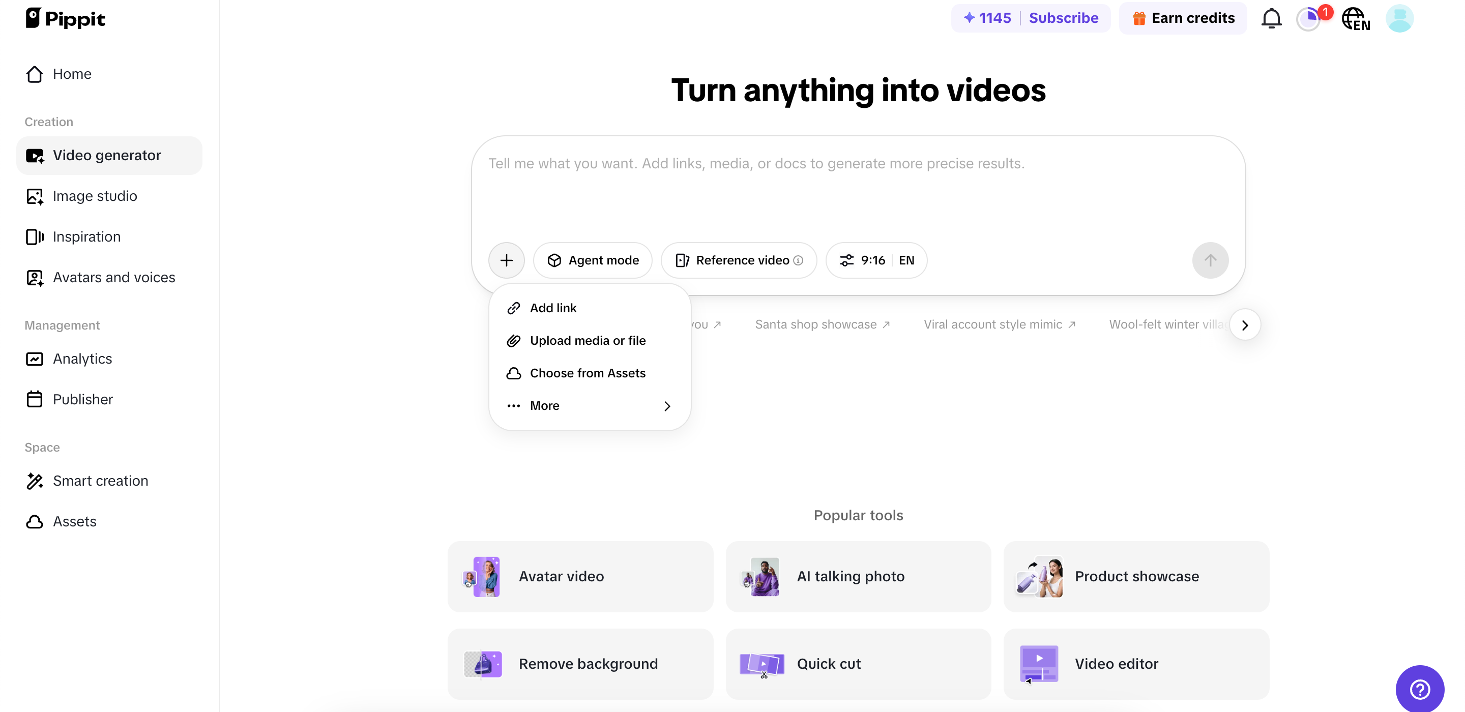 Open the video generator