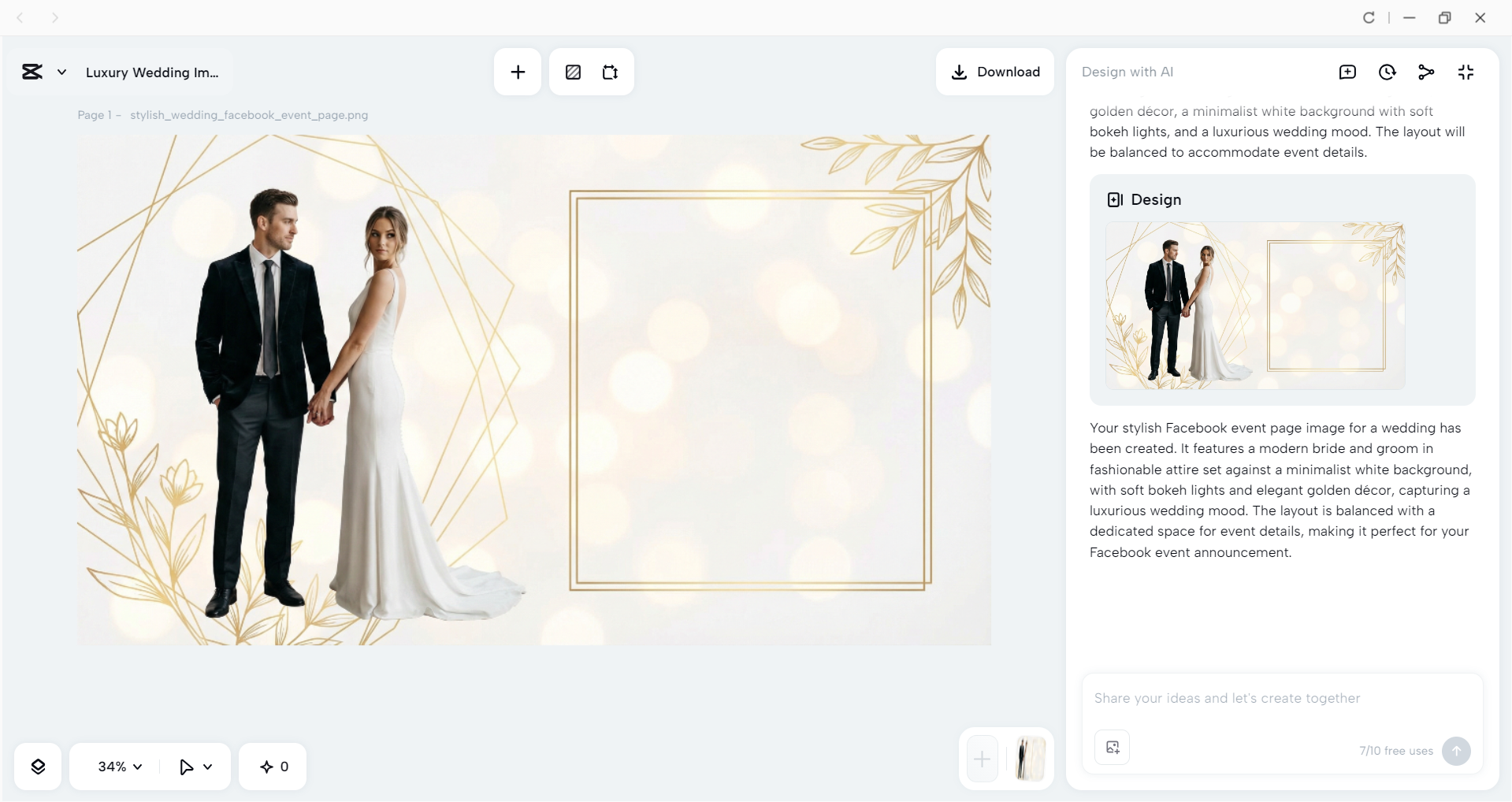 Interface of the CapCut desktop video editor - a tool to resize and edit Facebook event pages